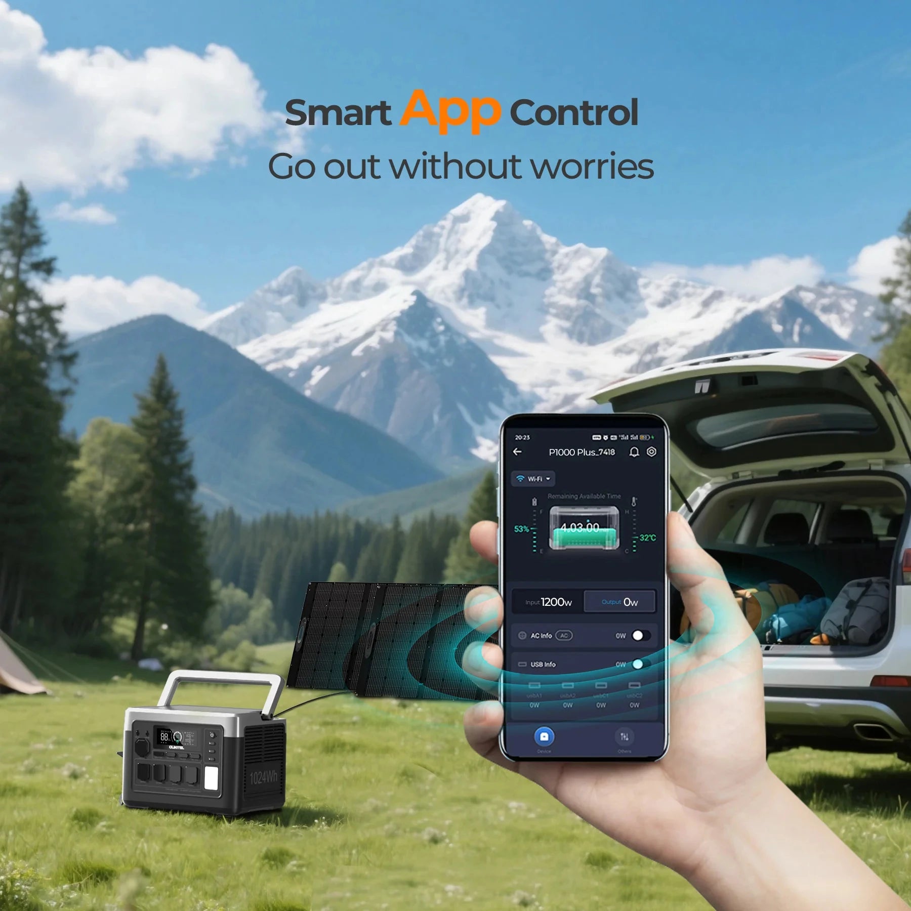 OUKITEL P1000 Plus 1800W Portable Power Station 1024Wh LiFePO4 Solar Generator - 17