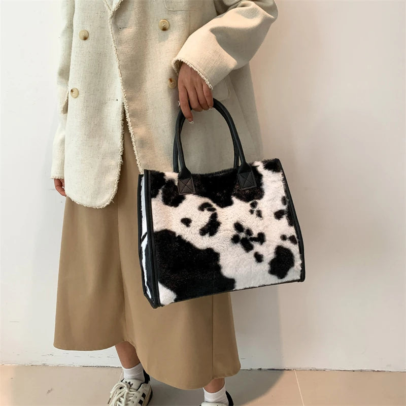 Leopard Faux Fur Tote
