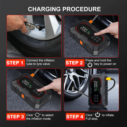 1500A Car Jump Starter with 150PSI Air Compressor & Power Bank