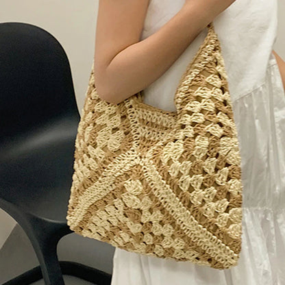 Luxury Woven Straw Beach Bag