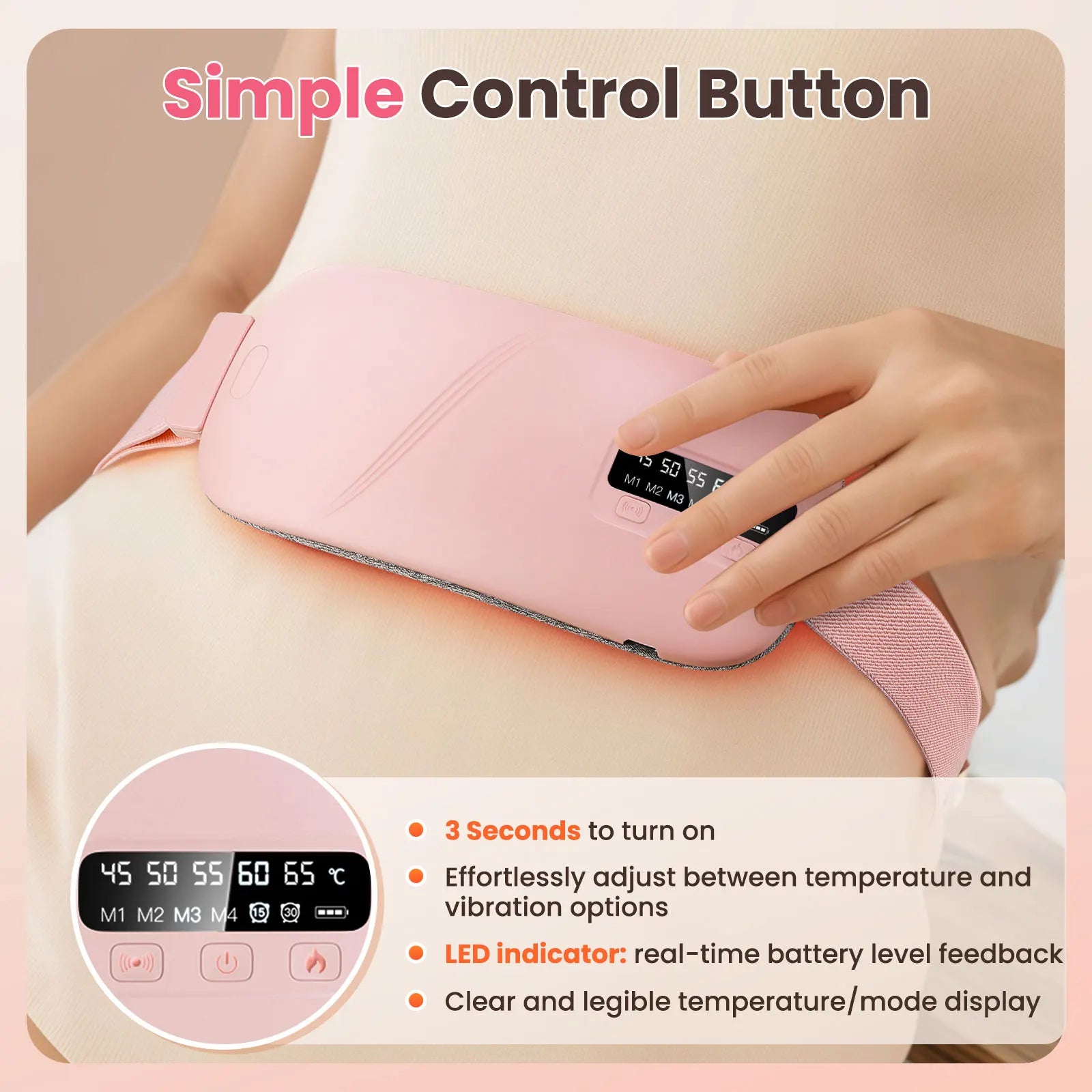 Electric Heating Pad for Period Pain Relief & Abdominal Comfort - 6