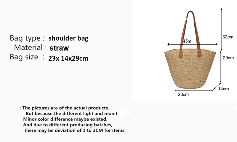 Luxury Bohemian Knitted Straw Tote