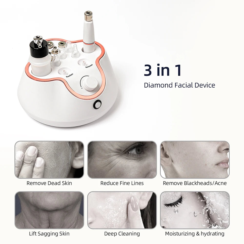 Professional 3-in-1 Diamond Microdermabrasion Facial Machine