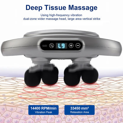 12-Head Deep Tissue Massage Gun for Full Body Relief