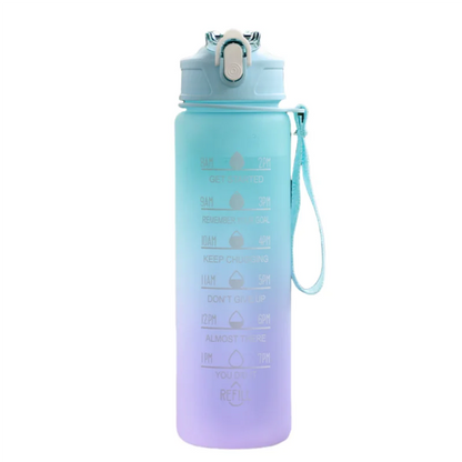 Motivational 750ml Sports Water Bottle with Time Marker & Leak-Proof Straw
