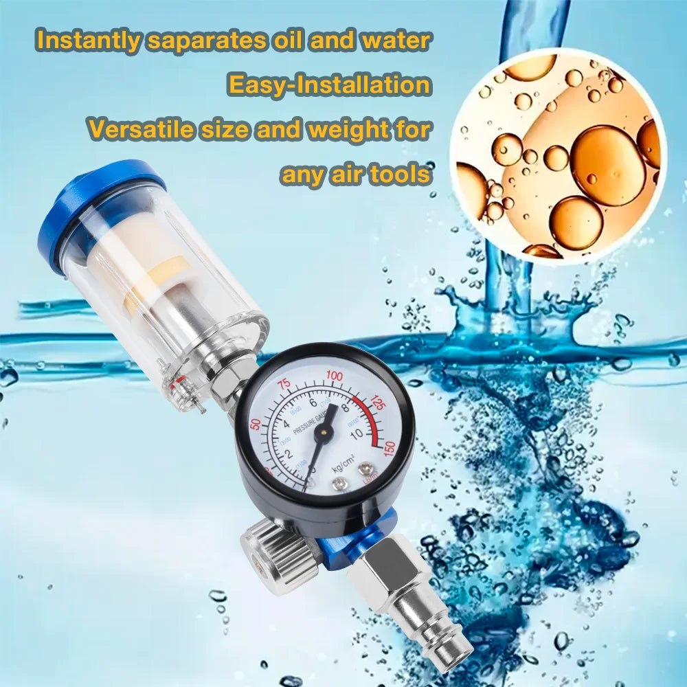 Air Compressor Filter Regulator Water Trap Separator for Spray Gun 1/4