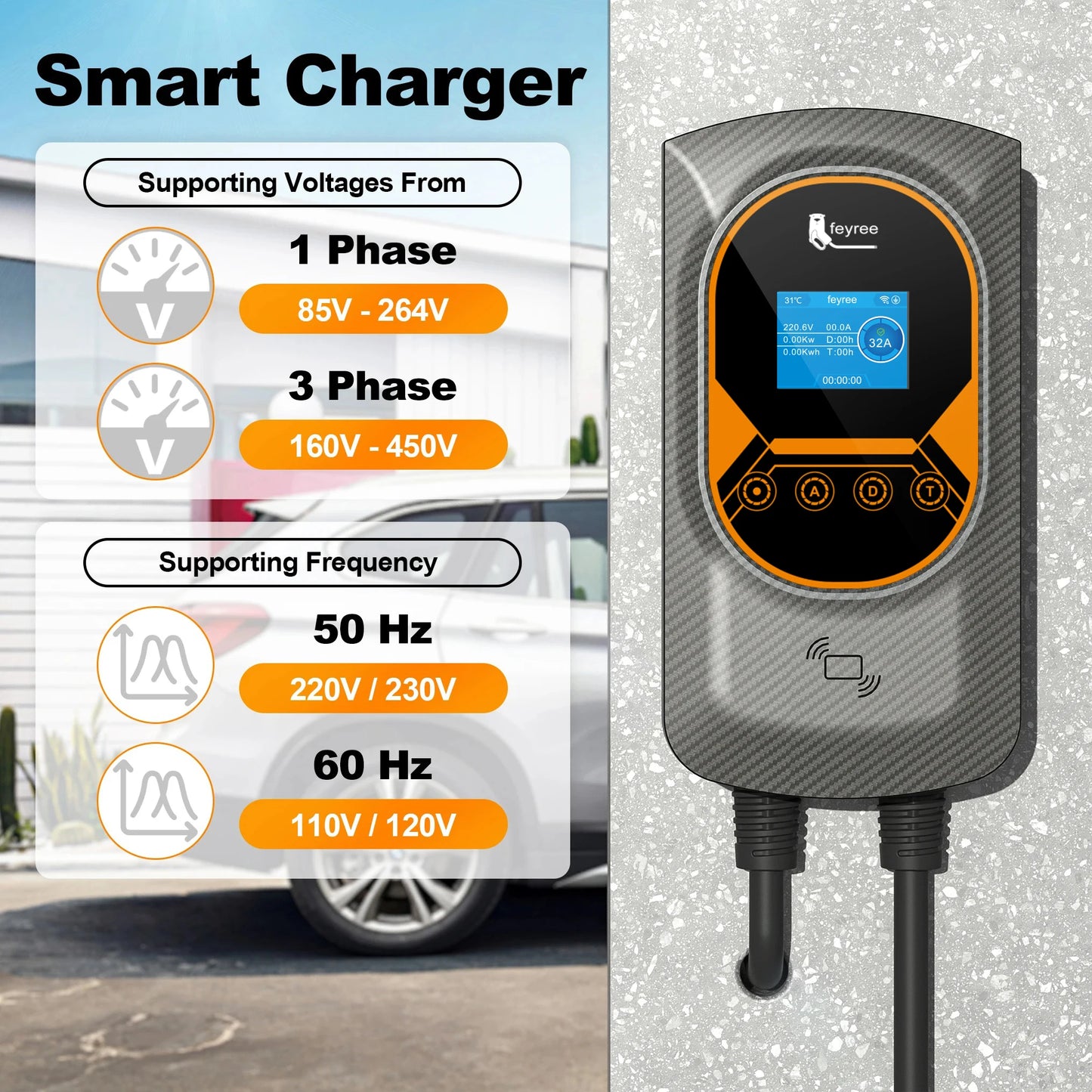 Smart EV Wallbox Charger - WiFi APP Control GB/T Electric Vehicle Charging Station