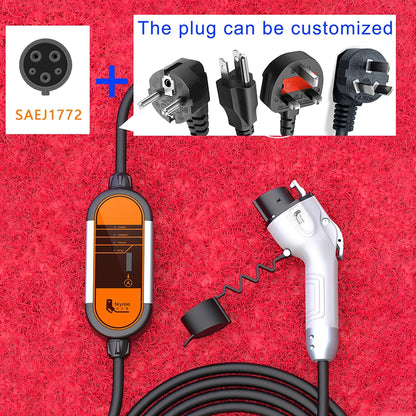 Portable EV Charger Type 1 & 2 - 3.5kW Adjustable Electric Car Charger