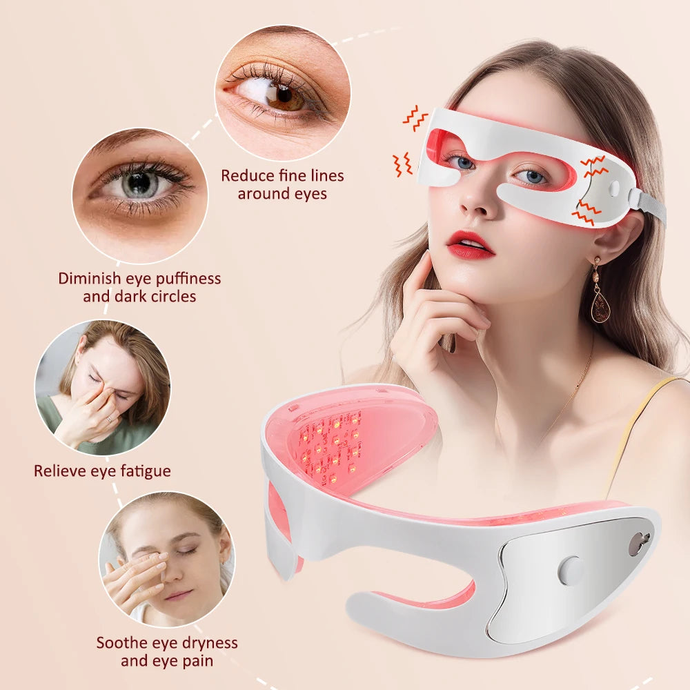 3D LED Red Light Eye Massager with Vibration for Dark Circles & Fatigue Relief - 1