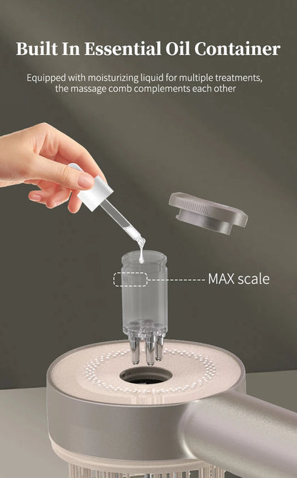 4-in-1 Electric Scalp Massager & Hair Growth Serum Applicator Brush