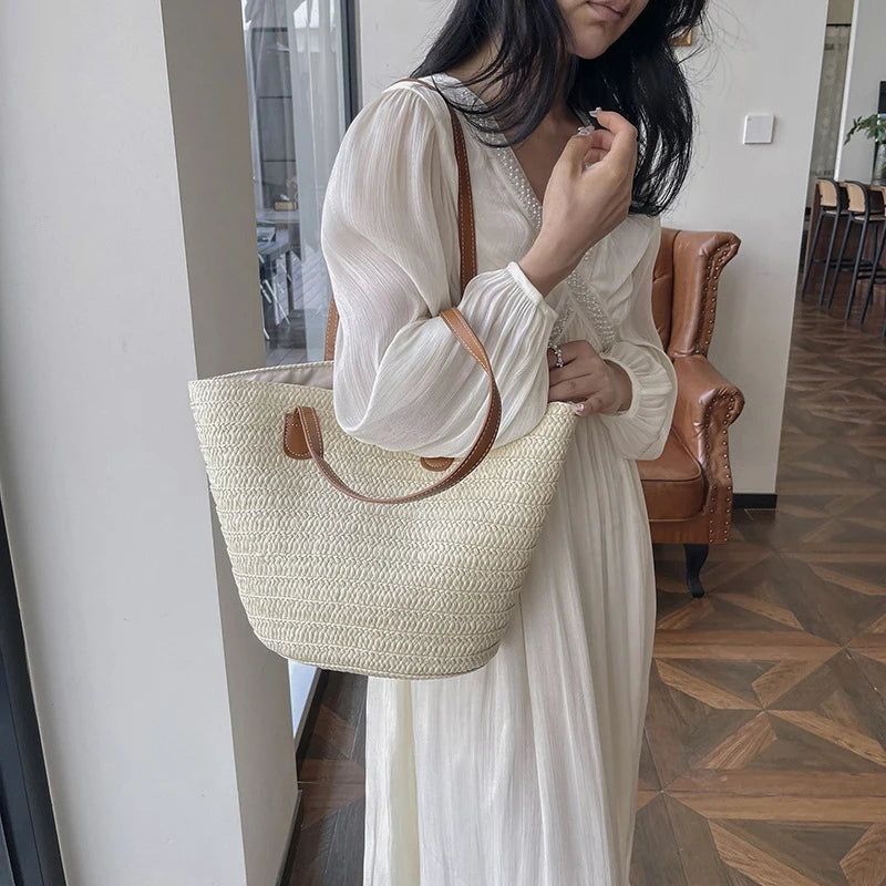 Luxury Bohemian Straw Tote