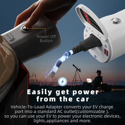 Type 2 V2L Discharger Adapter for EVs - Power Your Devices On The Go