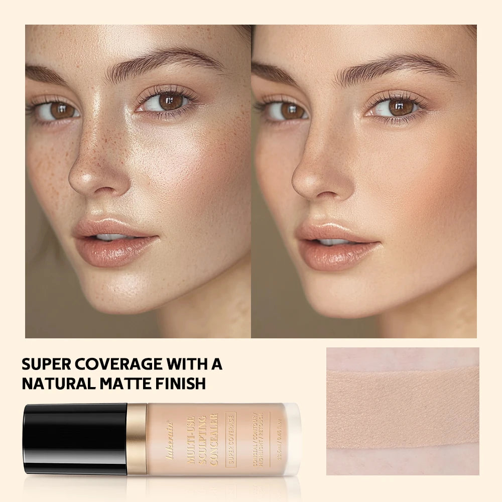 Full Coverage Waterproof Concealer - Matte Liquid Foundation - 4