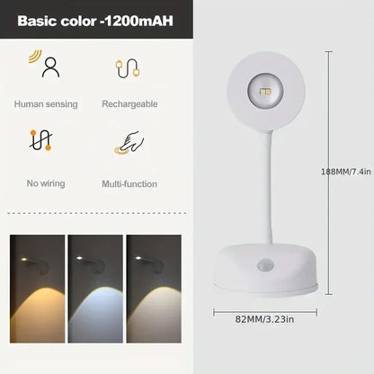 Wireless Rechargeable LED Spotlight - Motion Sensor Dimmable Wall Light for Art & Display
