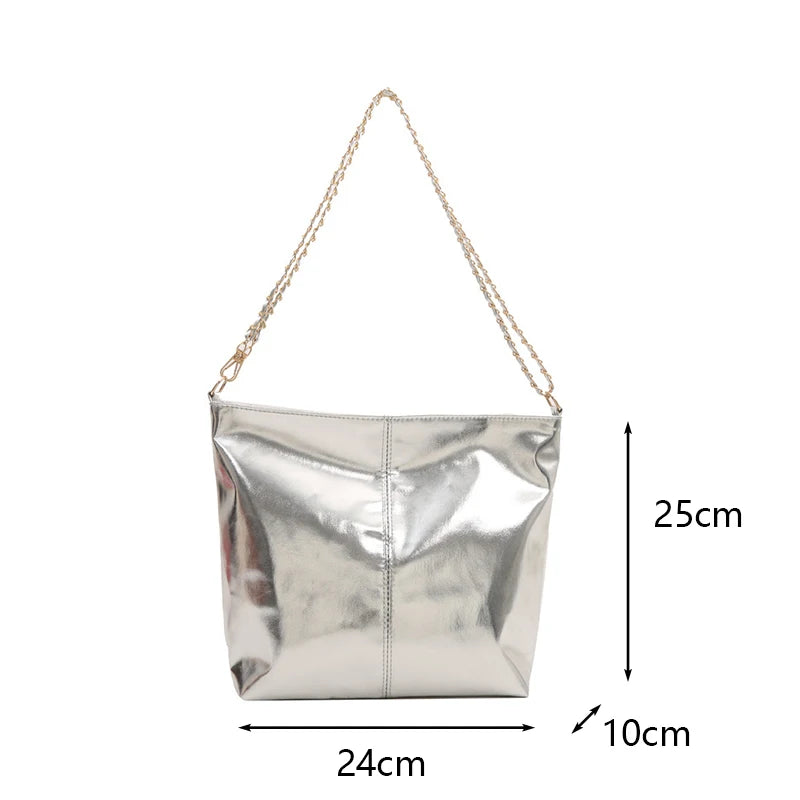 Luxury Glossy Shoulder Tote