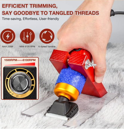 200W Professional Carpet Tufting Shears & Trimmer with Shearing Guide