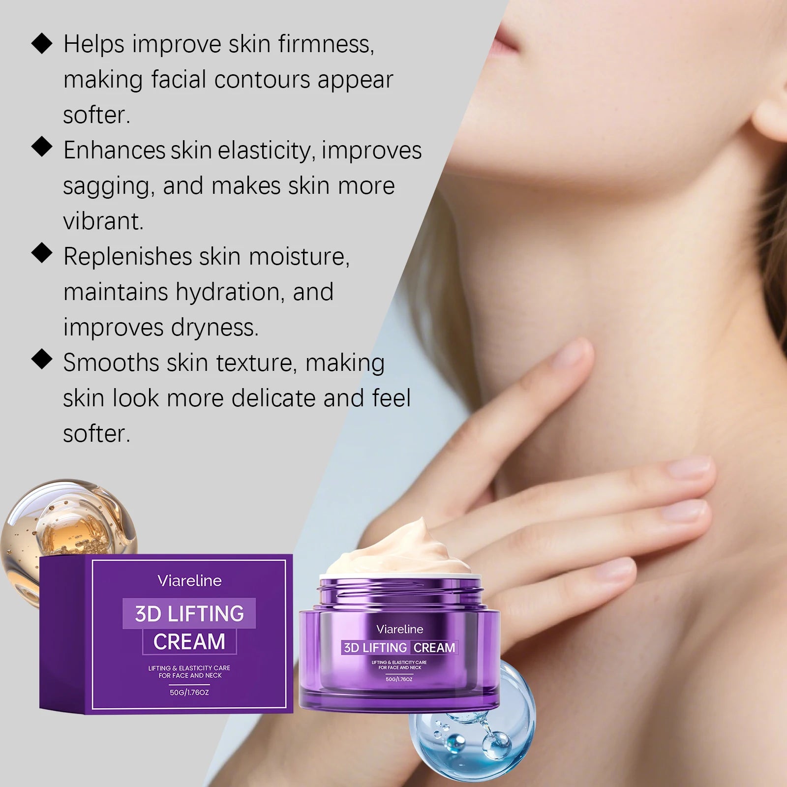 3D Face and Neck Lifting Firming Cream - Anti-Aging Moisturizer for Skin Elasticity - 6
