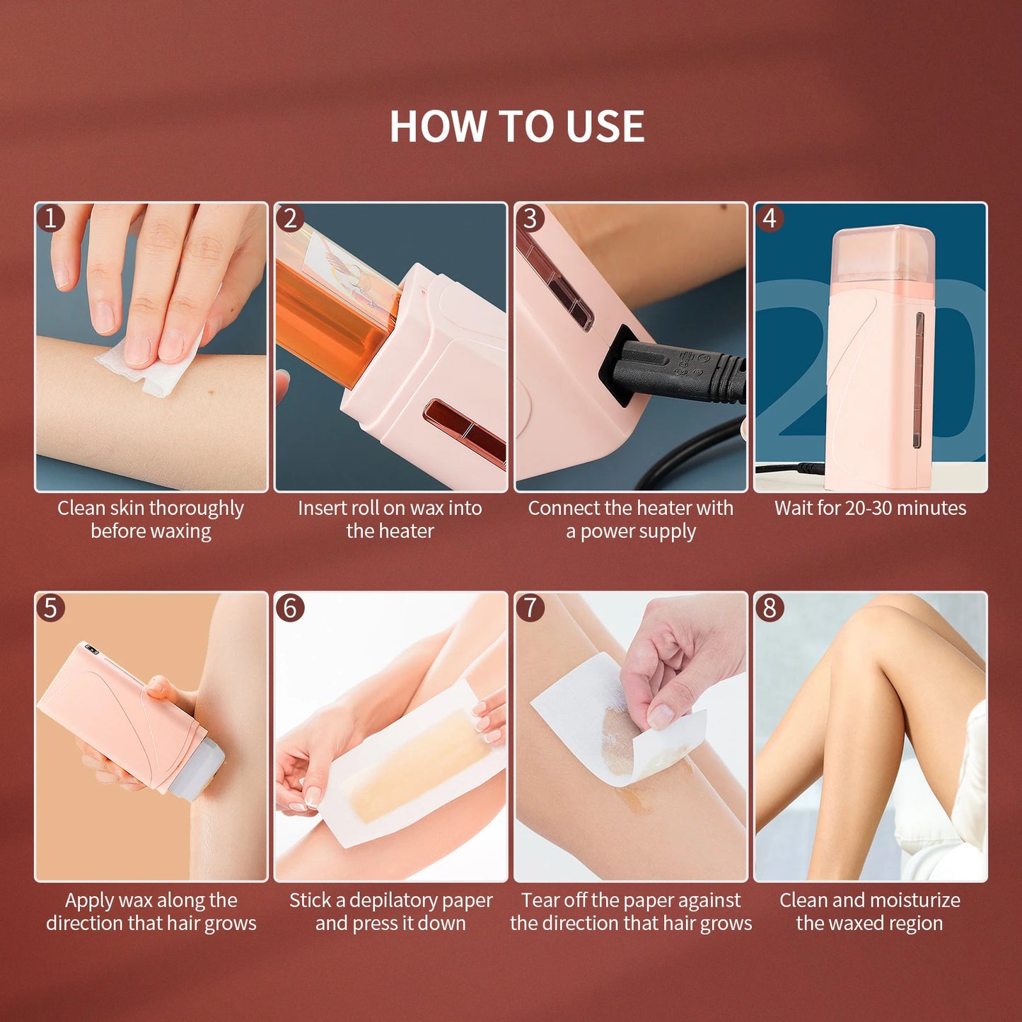 Electric Roll-On Wax Heater - Portable Hair Removal Warmer