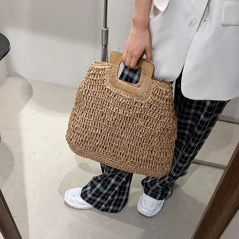 Luxury Woven Straw Beach Tote