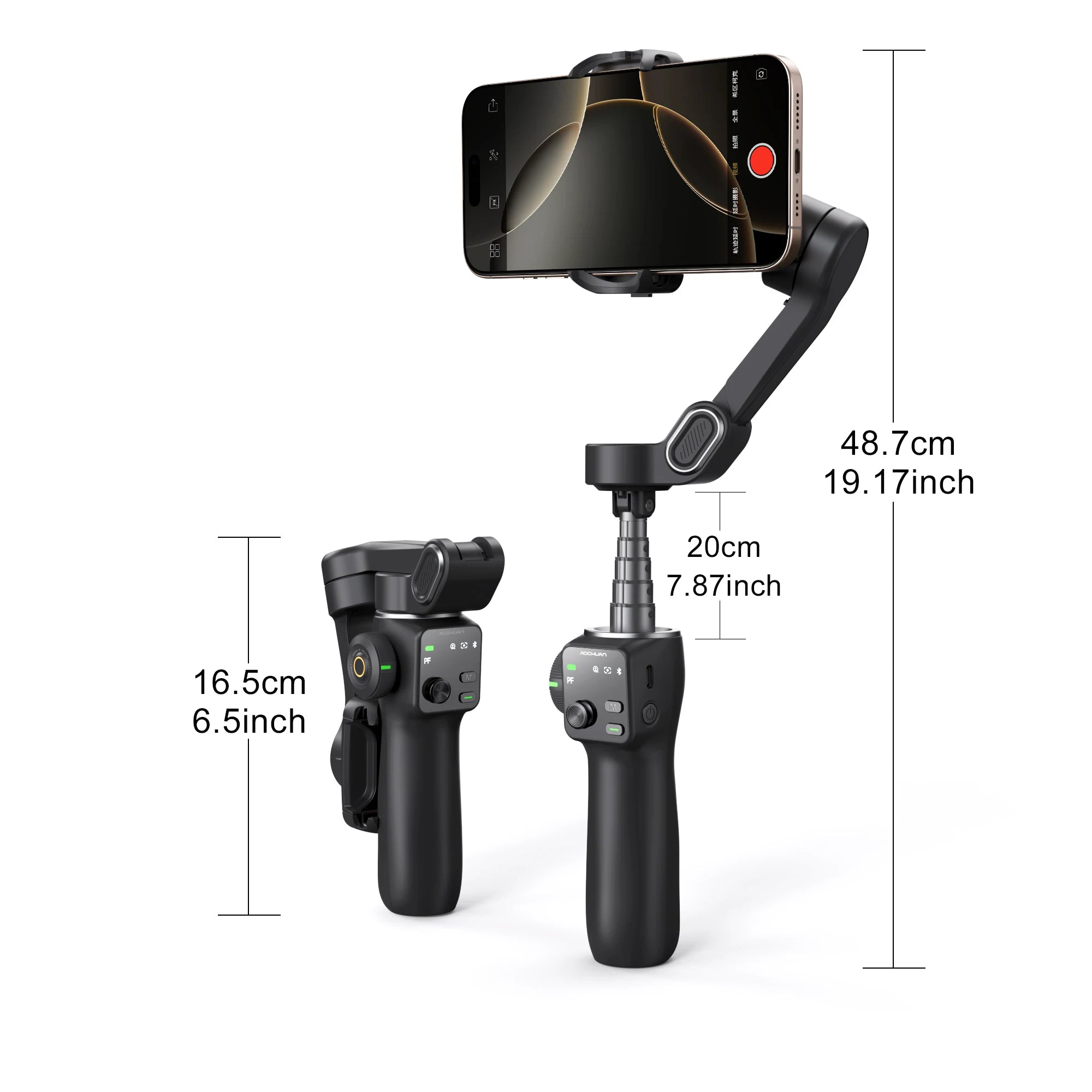 3-Axis Phone Gimbal Stabilizer with Tripod, Extension Rod & Face Tracking - 6