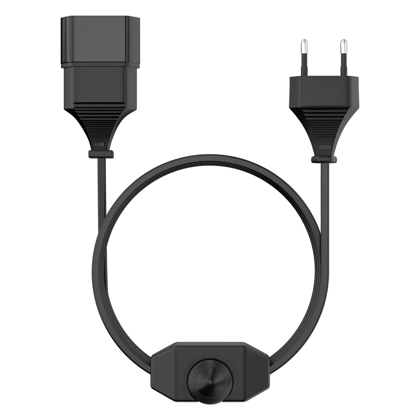 EU LED Dimmer Power Cord - 2m Rotary Dimmable Cable for LED Lamps