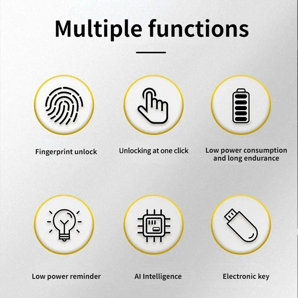 Smart Biometric Fingerprint Padlock Keyless USB Rechargeable Luggage Lock