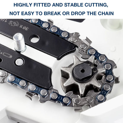 4 & 6-Inch Replacement Chains and Guide Bar Set for Mini Cordless Chainsaws