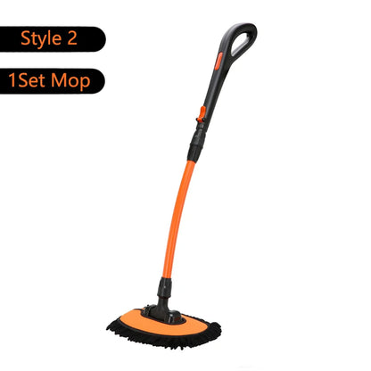 Telescoping Car Wash Mop with Curved Handle & Rotating Head