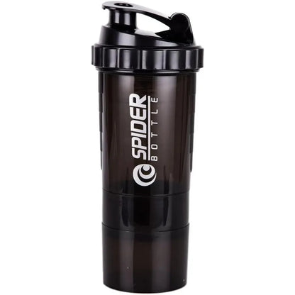 3-Layer Portable Protein Shaker Bottle - Leak-Proof Gym Mixing Cup