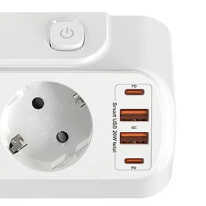 Desktop Power Strip with USB-C Fast Charging & 4 Individual Switches - 14