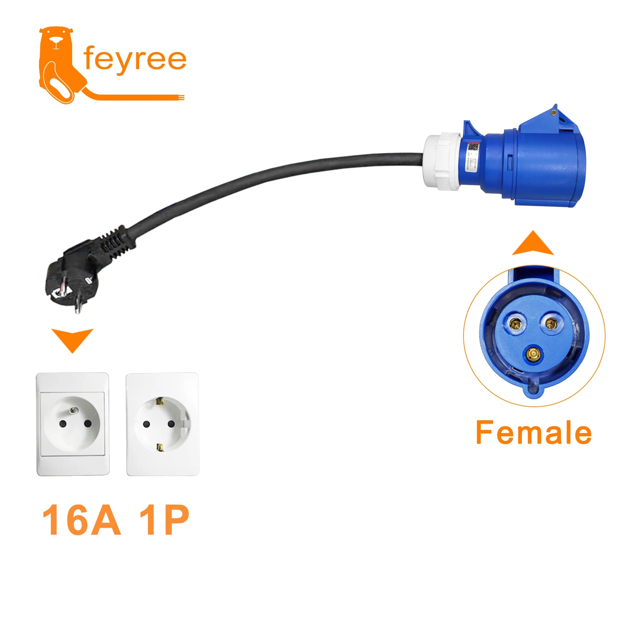 32A EV Charging Adapter 7KW CEE Female 3-Pin Portable Connector - 11