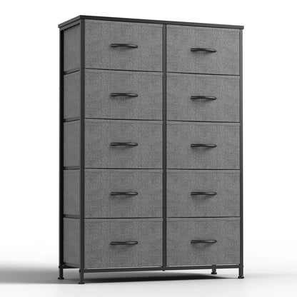 10-Drawer Fabric Dresser Organizer with Sturdy Steel Frame Storage Unit