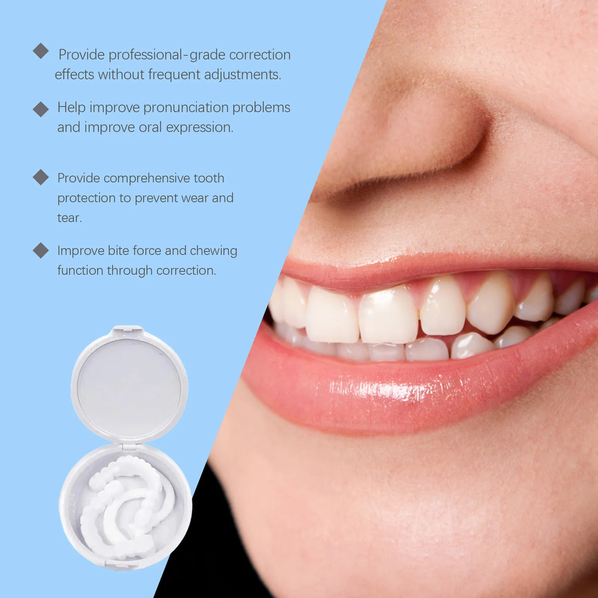 Snap-On Smile Veneers - Instant Dental Makeover for Gaps and Stains