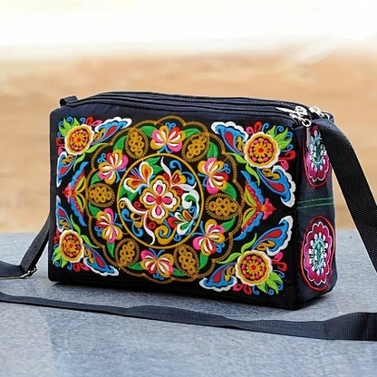 Luxury Embroidered Floral Nylon Bag