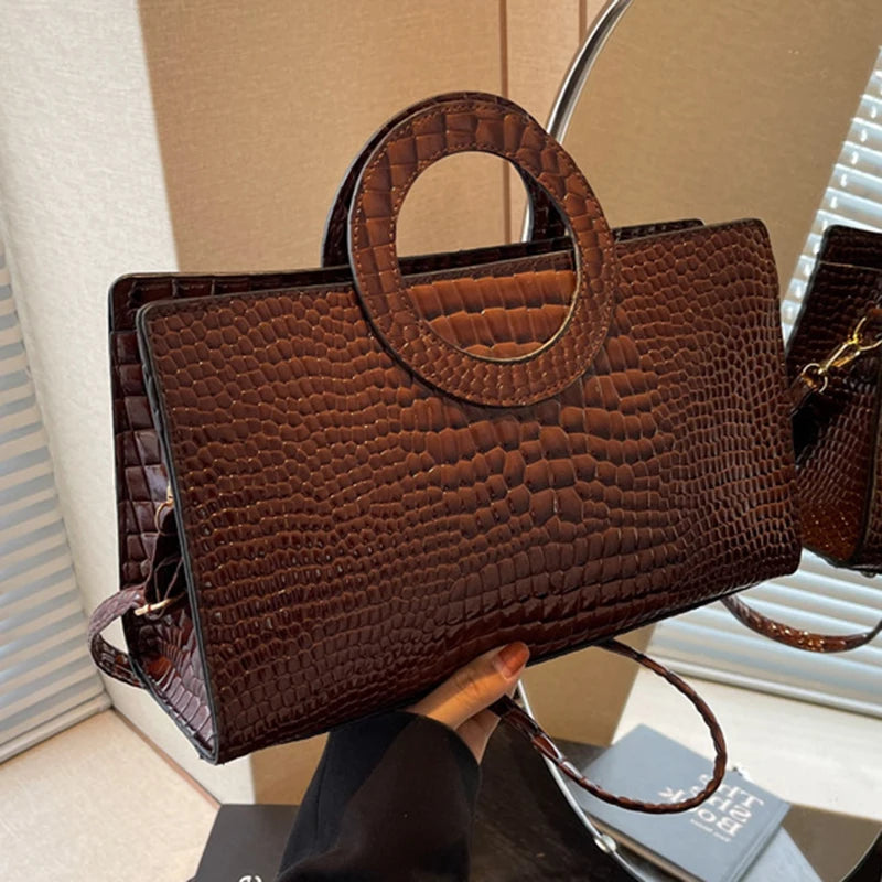 Luxury Crocodile Pattern Tote