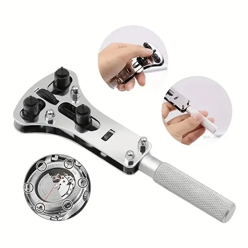 Adjustable 3-Claw Watch Case Opener - Professional Back Remover Repair Tool - 8