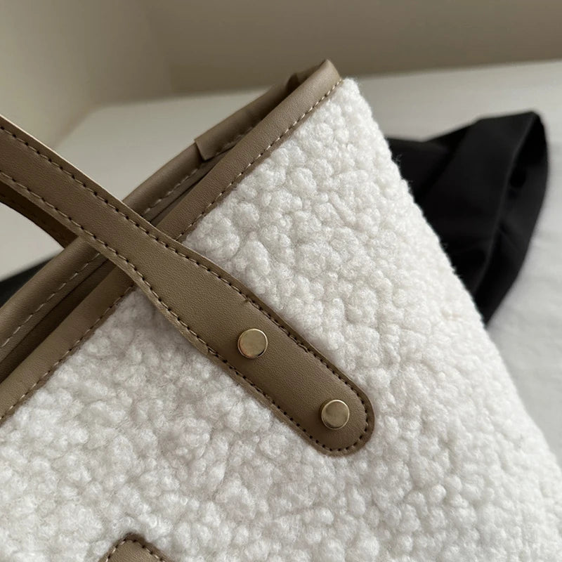 Luxury Lamb Wool Tote Bag