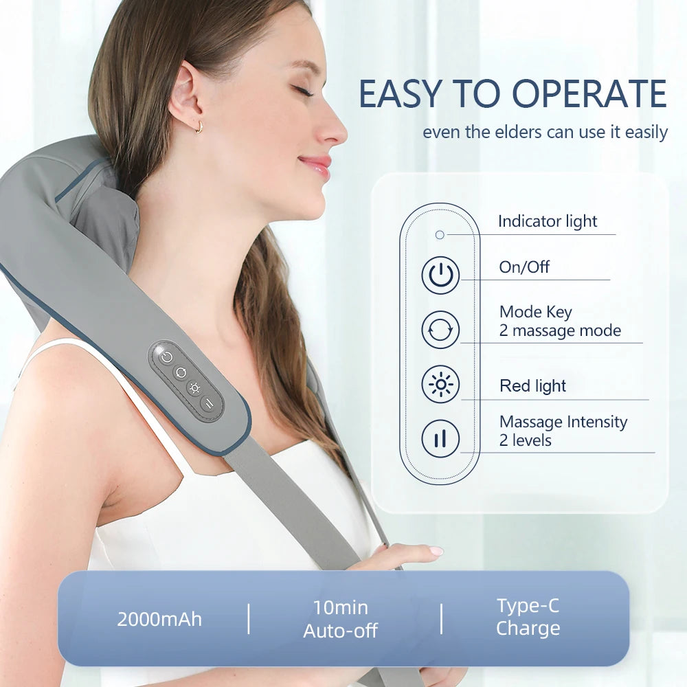 Cordless 3D Neck & Shoulder Massager for Pain Relief