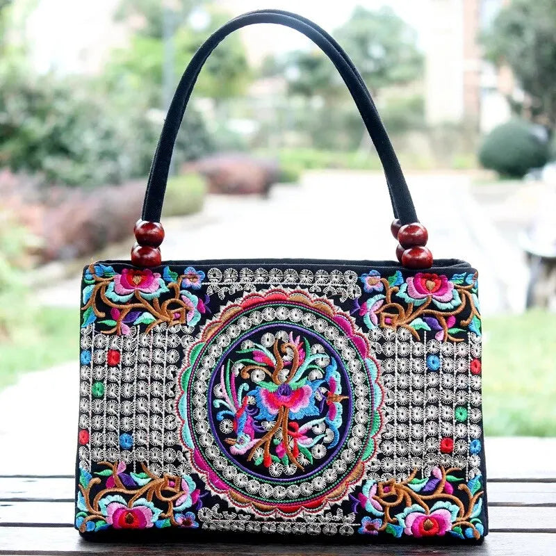 Luxury Ethnic Embroidery Tote