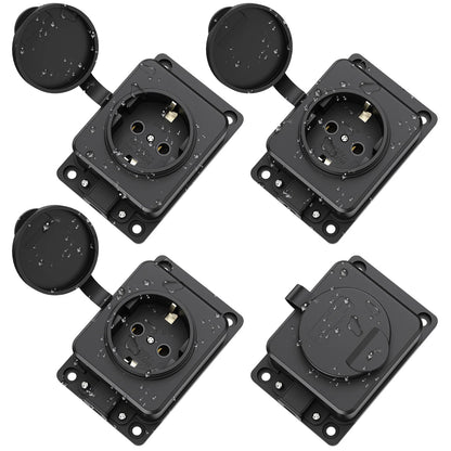 IP54 Waterproof German Standard Outdoor Power Socket - 16A 3500W Extension