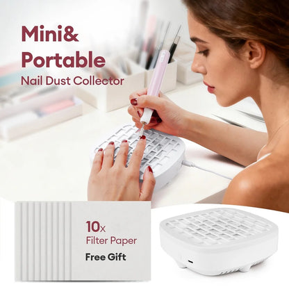 Portable Mini Nail Dust Collector USB Vacuum 3200RPM