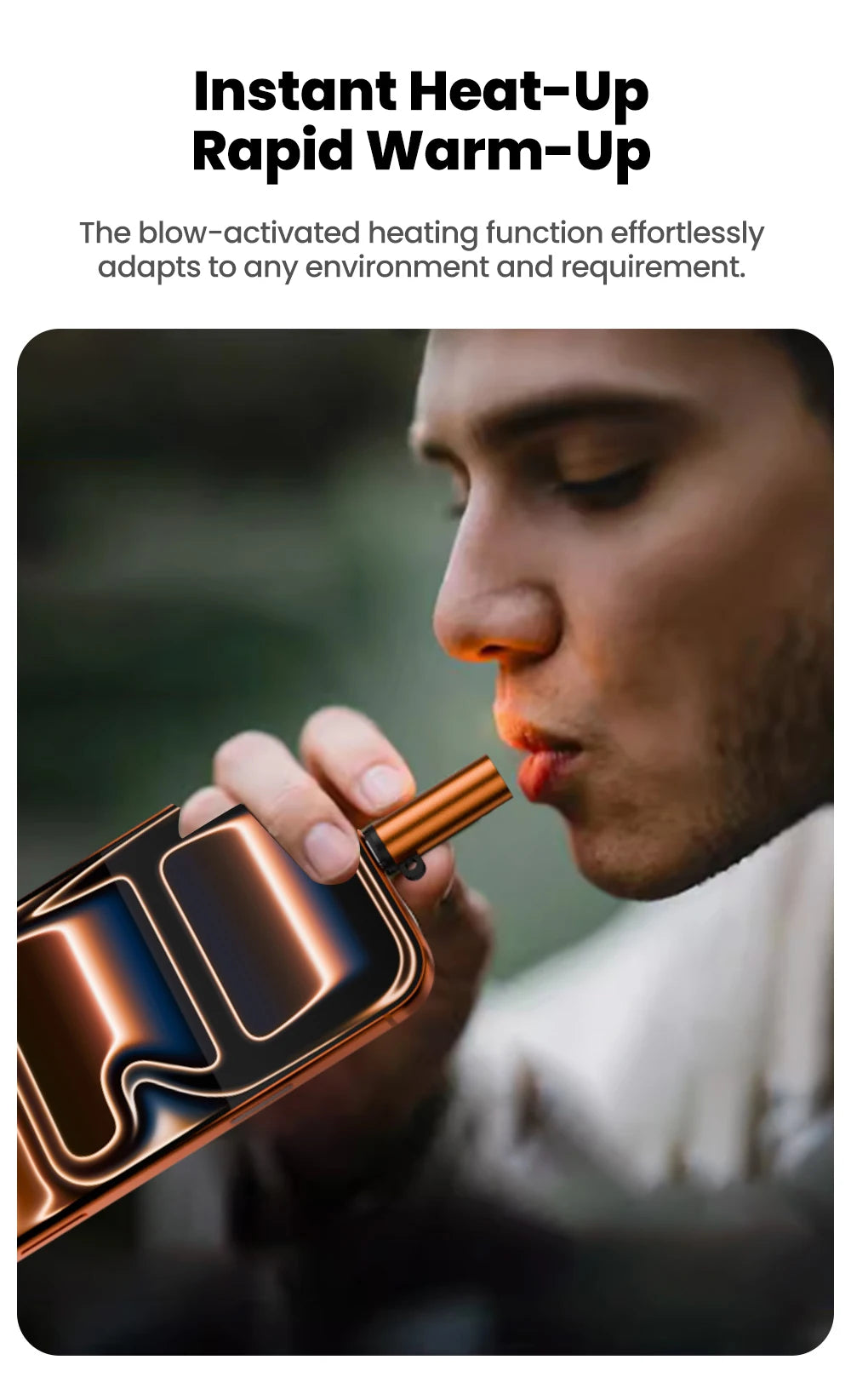 Portable USB-C Mobile Cigarette Lighter - Instant Blow-to-Ignite Tech