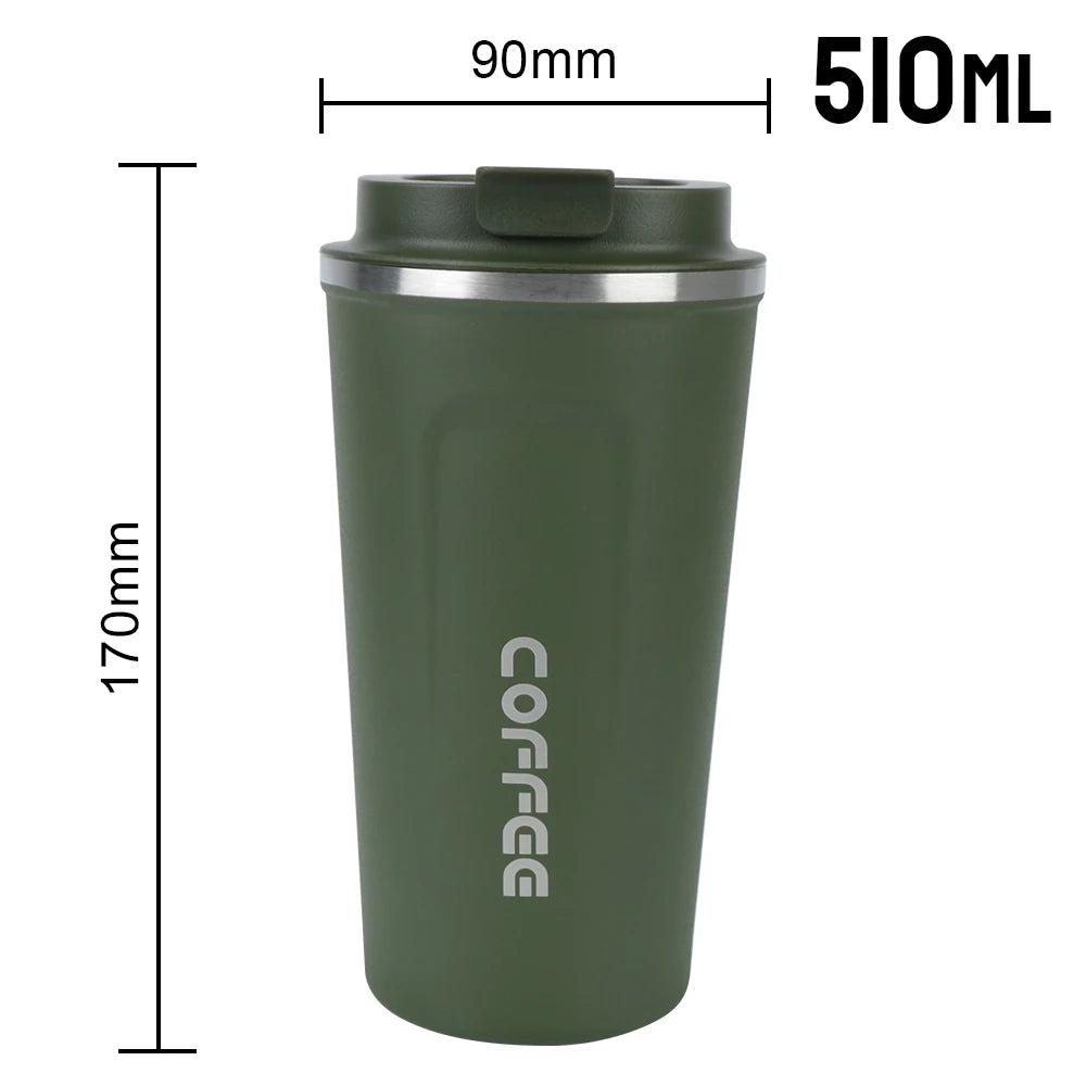 Insulated Stainless Steel Travel Mug - Leak-Proof Coffee Cup 380/510ml