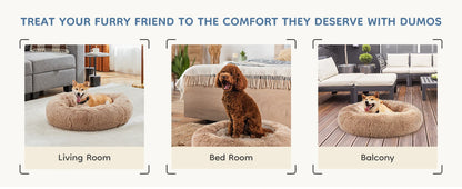 Calming Plush Dog Bed - Ultra-Soft Anti-Slip Washable Pet Bed for Dogs