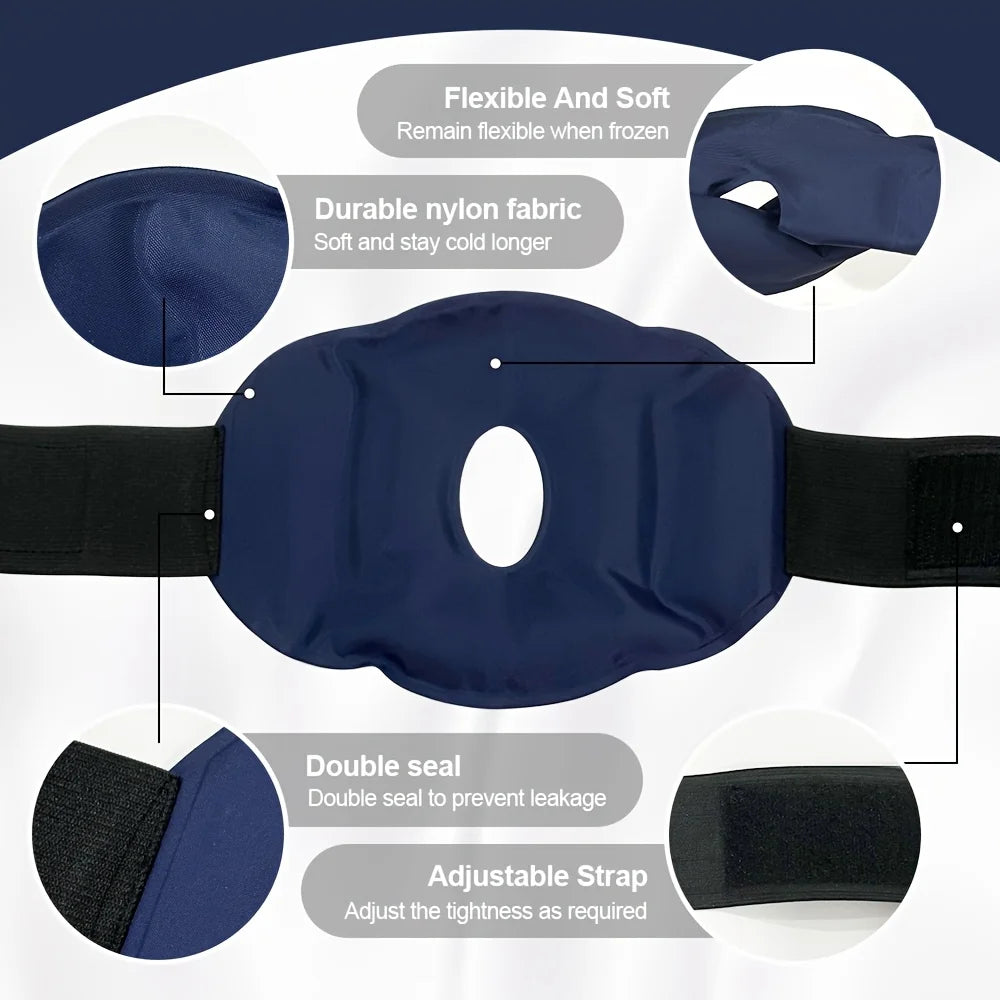 Adjustable Knee Ice Pack Wrap - Flexible Cold Therapy Gel Compression Brace