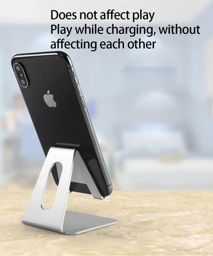 Adjustable Metal Desktop Phone & Tablet Stand - Universal Desk Mount Holder