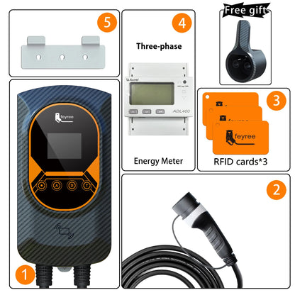 Type 2 Smart EV Wallbox Charger - 7.6kW/11kW/22kW with WiFi & App Control