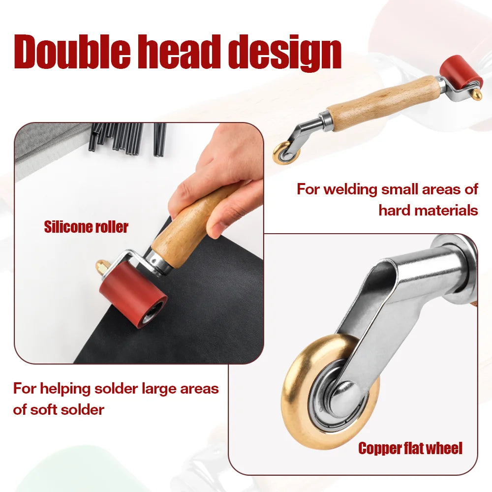 Silicone Seam Roller & Brass Penny Roller for PVC TPO EPDM Roofing Welding - 3