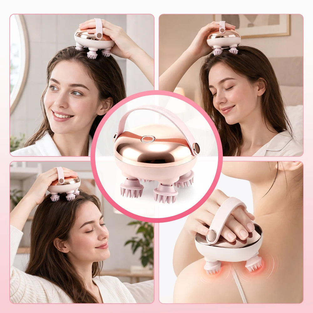 Electric Scalp Massager - Waterproof 360° Rotating Kneading Brush for Hair Growth - 13