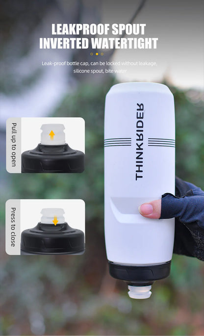 ThinkRider Sports Water Bottle - Leak-Proof Squeeze Bottle for Cycling & MTB
